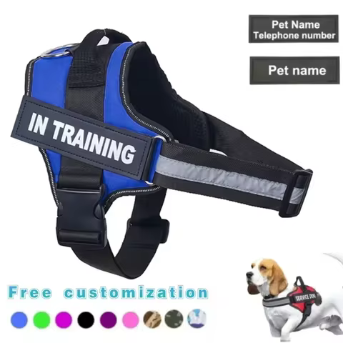 Dropshipping Dog Harness ID Custom patch Reflective Breathable No Pull Pet Harness Vest Training Dog Accessories 10 best sales custom pet - №9