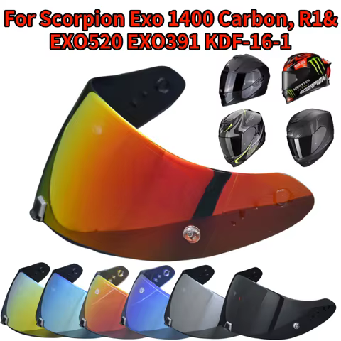 Helmets Visor For Scorpion Exo 1400 Carbon, R1 & EXO 520 391 Motorcycle Helmet Lens Visor Plating Uv Protection Lens Faceshield 10 best sales custom visor - №10
