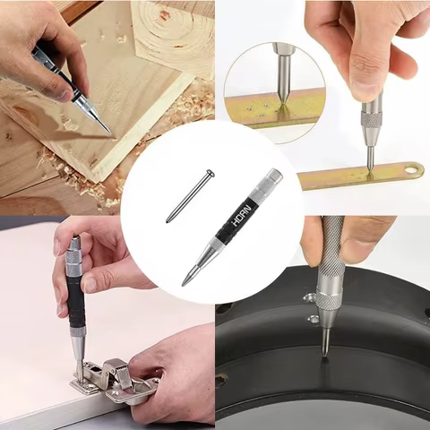 1pc Spring Type Automatic Center Punch Locator Glass Striker Window Breaker Punch Centering Punch Punch Tool 10 best sales customized hole punch - №1