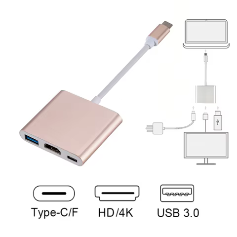 3 in 1 Usb Hub USB C to HDMI Splitter HUB Type-c to HDMI-compatible USB3.0 Docking Station For MacBook AirPro Samsung 6 best sales lenovo keyboard - №3