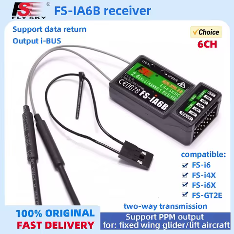 Flysky FS-IA6B Remote Control IA6B Receiver 2.4G 6 Channel FLY SKY Plastic for DIY FPV RC Airplane Quadcopter boat Model I6X 6 best sales flysky fs i6x - №5