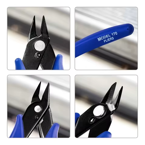 170 Wire Cutter DIY Trimmer Diagonal Side Cutting Cable Nippers Red Blue Pliers Hand Mini Snips Flush Nipper Trimmer Hand Tools 10 best sales self cut system - №8