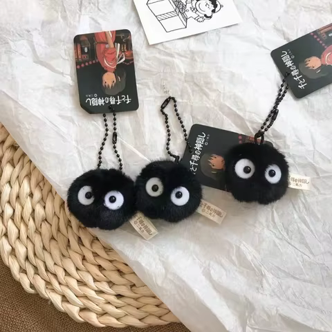 1 piece of plush small coal ball keychain Qianyuan Qianxun pendant suitable for Miyazaki Hayao anime fans backpack charm courtya 12 best sales pendant plush - №1
