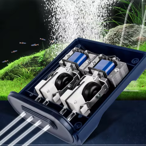 Silent Aquarium Oxygen Air Pump with Check Valve Fish Tank compactor Oxygenator Aquarium Air Compressor Aerator 220v 3w-14w 10 best sales aquarium air compressor - №7