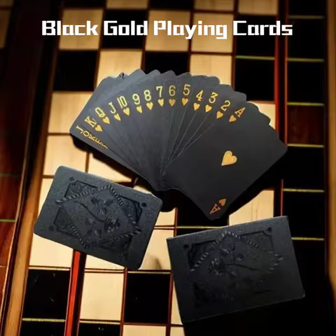 Color Black Gold Playing Card Game Card Group Waterproof Poker Suit Magic Dmagic Package Board Game Gift Collection 10 best sales korea coin - №6
