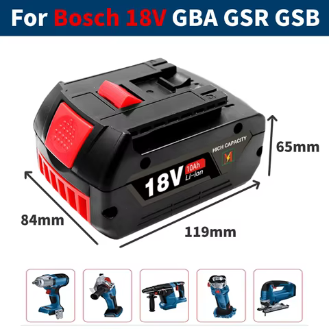 BAT610G+AL1820CV for Bosch professional 18V 10.0AH Li-ion battery replacement with LED & for Bosch quick charger 14.4V-18V 12 best sales bosch 18v charger - №4