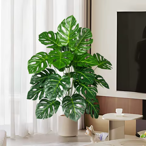 70-100cm Artificial Monstera Tree Fake Palm Plants Plastic Turtle Leafs Tropical Landscape Plants For Home Garden Office Decor 6 best sales fifth harmony - №6