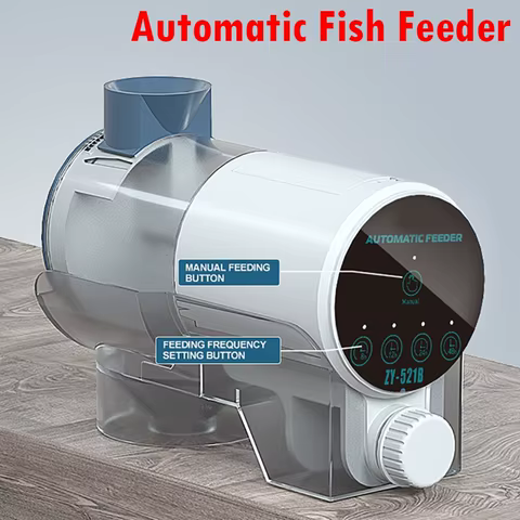 Automatic Fish Feeder Fish Tank Feed Pellet Timing Feeding Machine LCD Timer Aquarium Auto Feeding Machine Fish Food Feeder 10 best sales fish feed pellet machine - №9