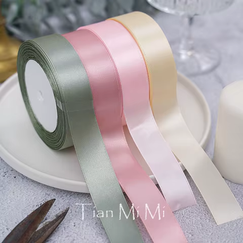 Satin Ribbon 25yards/Roll 6mm 10mm 15mm 25mm 38mm 50mm Sash Gift Wrap Bow Handmade DIY Craft Christmas Wedding Party Decoration 10 best sales christmas handmade - №6