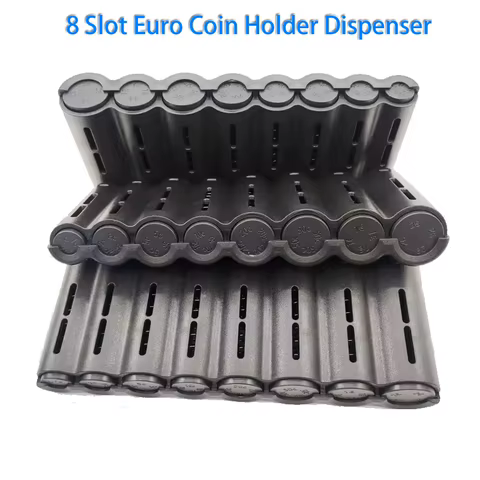 Creative Portable 8 Slot Euro Coin Storage Dispenser Euro Coin Holder Collector For Home Waiter Driver Coins Safe Piggy Bank 12 best sales coins dispenser - №11