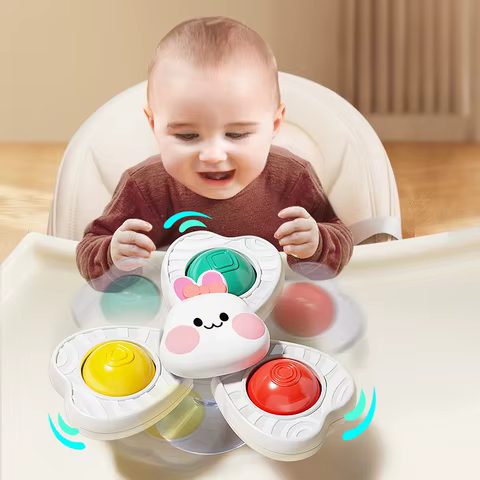 Baby Sucker Spinning Toys Children Bath Montessori Education Rotating 3 Years Bathroom Toys for Toddler Infant Toys for Baby 8 best sales bath doll - №5