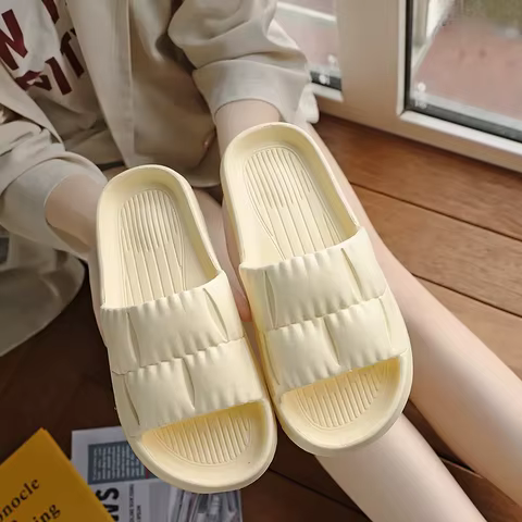 Soft Bottom Slippers for Women Home Bathroom Home Bath Non-slip Couple Summer Sandals for Men Summer Wear Comfortable 6 best sales zyxel - №6