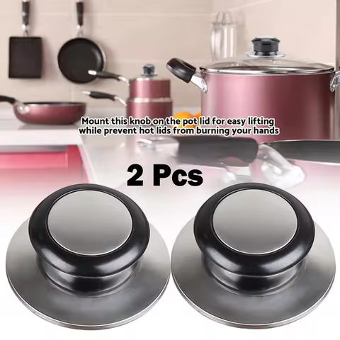 2pcs 5mm-12mm Black Stainless Steel Lid Knob Universal Replacement Glass Lid Carrying Handle Kitchen Cookware Fixing Handle 12 best sales kitchen knob - №2