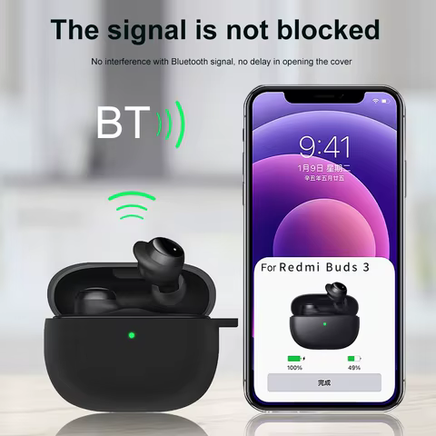 Portable Headphone Box Case with Hook Charging Box Protective Cover Replacement Accessories Anti Scratch for Redmi Buds 3 Lite 12 best sales redmi buds 3 case - №2