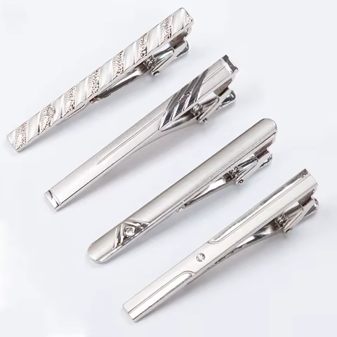 Men Metal Silver Color Tie Clip For Wedding gifts Necktie Clasp Clip Gentleman Ties Bar Crystal Tie Pin For Men's Accessories 6 best sales airplane tie clip - №5