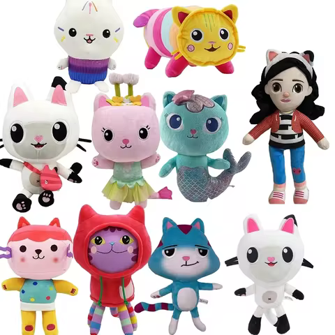Newest 10 stlyes Gabby Dollhouse Plush Toy Mercat Cartoon Stuffed Animals Mermaid Cat Plushie Doll Kids Birthday Christams Gifts 12 best sales zamasu plush - №11