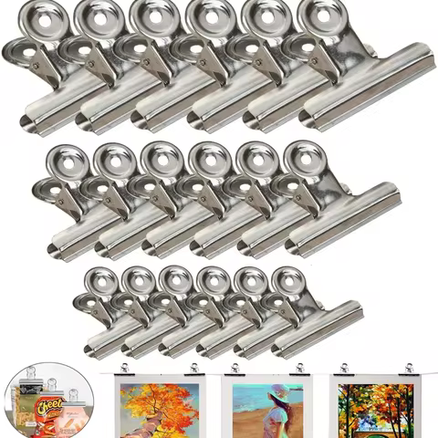 5pcs Stainless Steel Clips Chip Clips Binder Paper Clamps Fabric Sewing Clips Bag Clips For DIY Crafts Office Home Decor 10 best sales fabric clips - №5