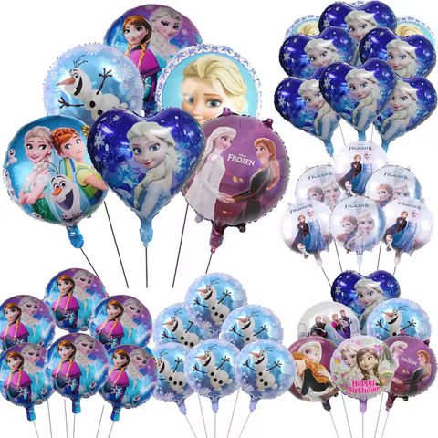 6pcs 18inch Frozen Elsa Balloons Anna Olaf Princess Helium Globos Girl's Birthday Party Wedding Baby Shower Decorations Kid Toy 12 best sales princess birthday - №12
