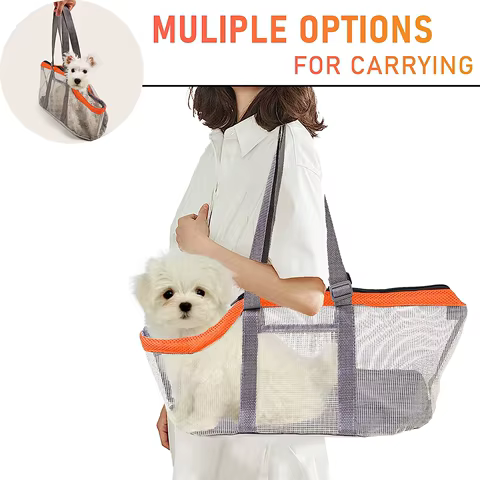Pet Carrier Bags Mesh Foldable Pet Carrier Handbag Purse for Small Dogs Miniature Schnauzer Miniature Dogs 8 best sales pet purse - №6