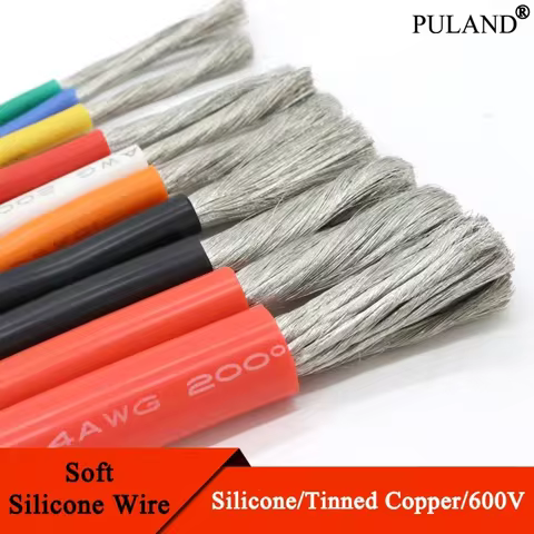 1M/5M Heat-resistant cable 30 28 26 24 22 20 18 16 15 14 13 12 10 AWG Ultra Soft Silicone Wire High Temperature Flexible Copper 6 best sales 0.30 - №3