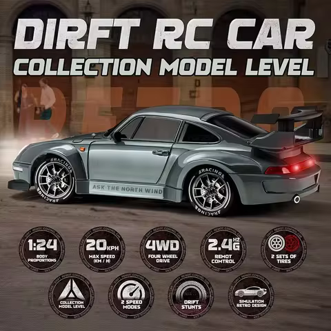 New 4WD Remote Control Drift Car Full Size 1:24 Mini Remote Control Racing Car Model 2.4G Radio High Speed RC Car Boy Toy Gift 8 best sales wl toys 12428 - №2