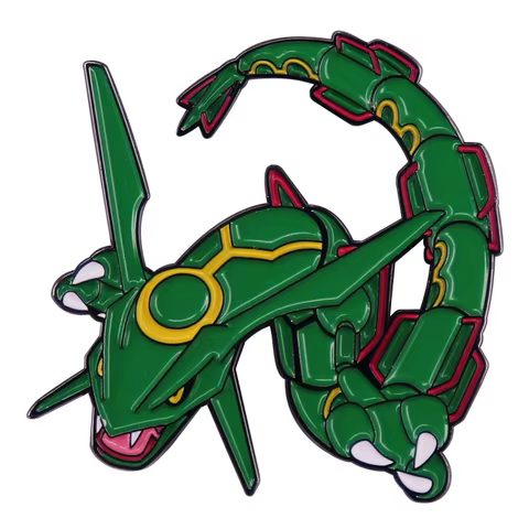 Pokemon Rayquaza Dragon Enamel Pin Brooch for Women Cartoon Lapel Pins Badges on Backpack Clothing Accessories Jewelry Fans Gift 8 best sales insignia pokemon - №5