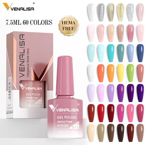 Venalisa HEMA FREE Nail Gel Polish Glitter Gorgeous Full Coverage Soak Off UV LED French Nail Jelly Pink Nude Collection 7.5ml 12 best sales vanelisa gel polish - №2