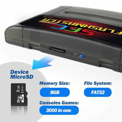 SFC Game Card 3000 in 1 With 8GB TF Card Game Card For Nintendo SNES SFC Game Console With TF Card 10 best sales famicom nes - №2