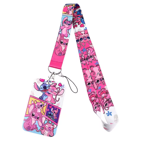 Cute Alien and Angel Credential Holder Cartoon Lanyards for Key Neck Strap For Card Badge Gym Keychain Keyring Accessories Gifts 8 best sales angel accessories - №8