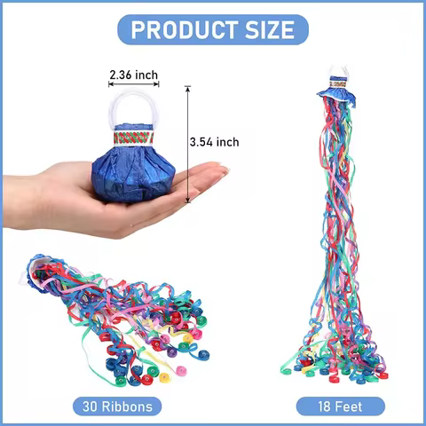 5/10pcs Colorful Hand Throw Confetti Poppers Throw Streamers Poppers No Mess Paper Crackers for Wedding Birthday Party Supplies 12 best sales confetti wedding - №3
