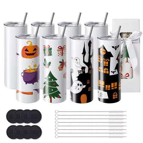 SucceBuy 8/12/14/16/24/50PC Straight Sublimation Tumblers Blank Tumbler Bulk Stainless Steel Double Tumbler Cups Heat Transfer 10 best sales oven seal - №10