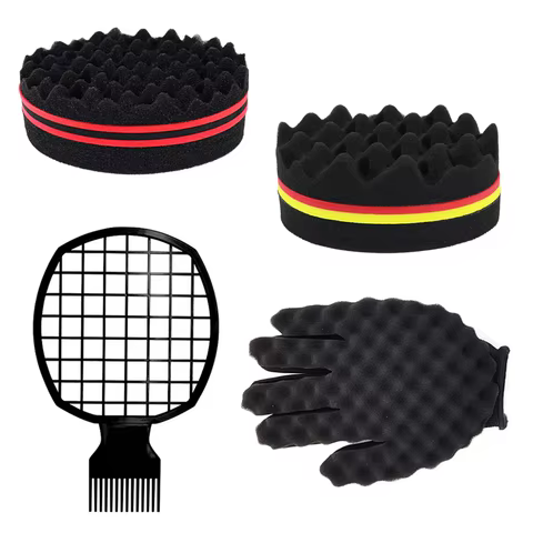 2pcs Afro Twist hair comb sponge for men and women's curly hair sponge brush for hairdressers and personal curly hair styling 6 best sales twist comb - №3