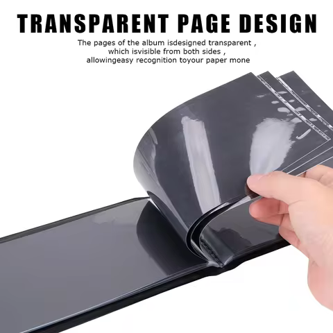30 Pages Paper Money Collection Album Collection Pockets Loose Leaf Sheet Creative Money Banknote Protective Bag for Collector 12 best sales album for banknotes - №12