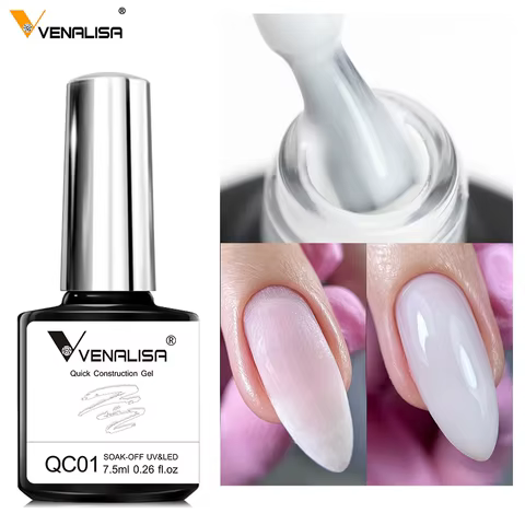 VENALISA 7.5ml Quick Construction Gel Semi Transparent Jelly Color Nail Gel Polish Strengthener Soak Off UV LED Nude Pink Gel 12 best sales vanelisa gel polish - №8
