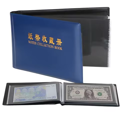 30 Pages Paper Money Collection Album Collection Pockets Loose Leaf Sheet Creative Money Banknote Protective Bag for Collector 12 best sales album for banknotes - №12