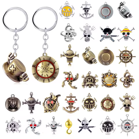 Anime One Piece Keychain Luffy Ace Law Edward Newgate Zoro Sanji Nami Robin Chopper Sir Crocodile Brook Car Key Rings Figure Toy 10 best sales one piece brook - №7
