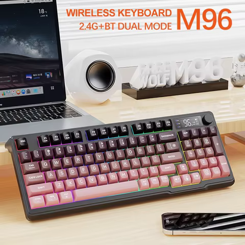 M96 Bluetooth Keyboard Wireless FREEWOLF Screen Gaming Keyboard,Electronic Screen, Multi-Device Connection,Ergonomics Gaming 10 best sales 108 keyboard kit - №4