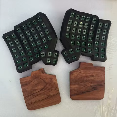 Dactyl Manuform Split Keyboard Kit 6x7 with Wooden Palm Rest Custom Wired Single-mode Welding Switch Mechanical Keyboard Gamer 12 best sales dactyl - №6