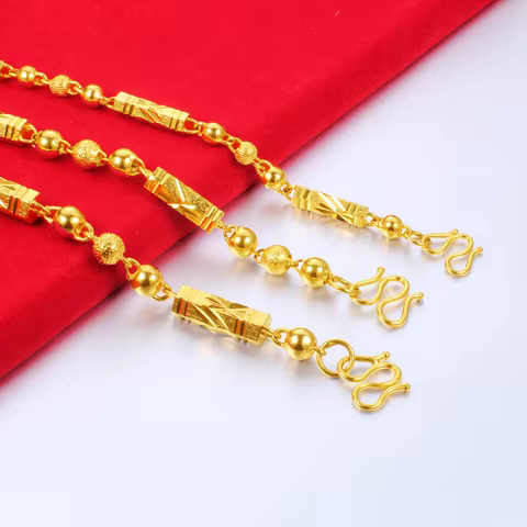 Men's Electroplated 18K Gold Necklace Hexagonal Buddha Bamboo Chain Exquisite Jewelry Clavicle Necklace Birthday Gift 6 best sales buddha shop - №4