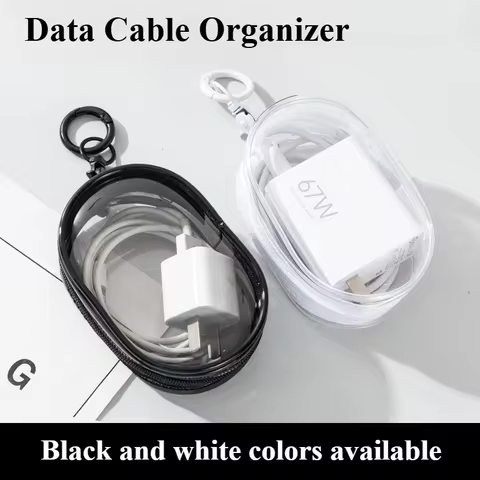 Transparent Travel Cable Organizer - Portable Charger Case with Accessories Storage Bag for Home/Office Ideal for as a pendant. 8 best sales laptop charger pouch - №1