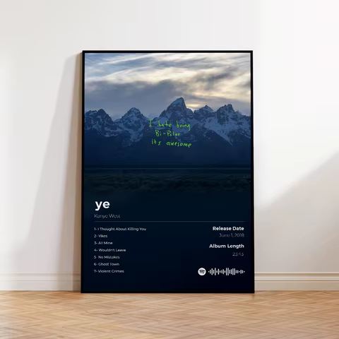 Rapper Hip Hop Pop Singer Kanye West Poster Aesthetic Jesus Music Album Canvas Print Poster Home Decor Wall Art Mural Room Decor 8 best sales j sound speaker - №8