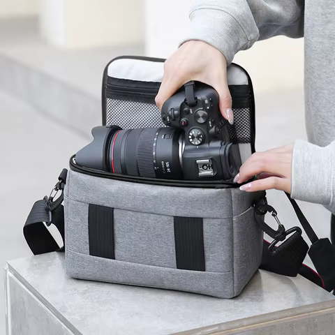 DSLR Bag Handbags Nylon Shoulder Bag Camera Case Portable Photographer for Sony Nikon Canon Panasonic Equipment Crossbody bag 8 best sales cage for sony a5100 - №1