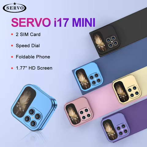SERVO I17 Mini Foldable Small Mobile Phone 1.77-inch Screen Magic Voice 2G Double SIM Card Slot FM Radio Button Mini Flip Phones 10 best sales phone with buttons - №9