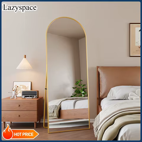 Lazyspace Full Body Mirror, Large Arch Floor Mirror, Round Standing Mirror with Stand, For Living Room, Bedroom, Dressing Room 12 best sales floor length mirror - №9