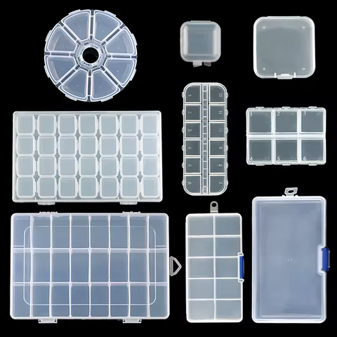 Transparent Plastic Storage Jewelry Box Compartment Adjustable Container For Beads Earring Box For Jewelry Rectangle Box Case 8 best sales jewelry book - №2