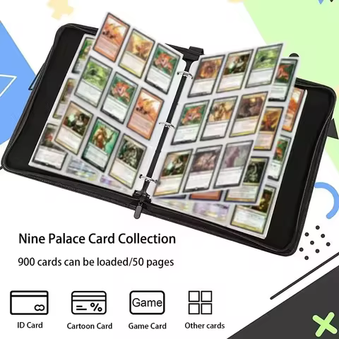 400/900pcs Sanrio Card Album Book Folder 4/9 Card Slots Collections Zipper Double Pocket Zipper Card Binder Holder 10 best sales card binder 4 pocket - №8