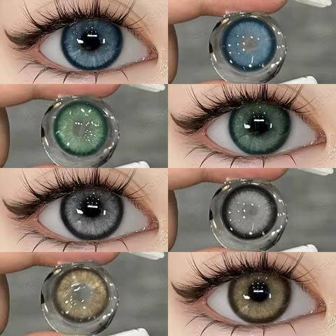 EYESHARE New 1pair Colored Contact Lenses for Eyes Brown Contacts Lenses Fashion Blue Eyes Lenses Yearly Korean Gray Contacts 8 best sales palm angels glasses - №6