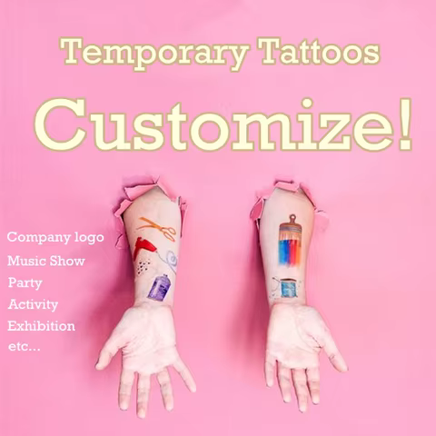 Personalized Temporary Fake Tattoo DIY Customize Tattoo Custom Make Tattoo Sticker For Wedding Cosplay Company Logo Party, Pets 10 best sales custom tattoo - №1