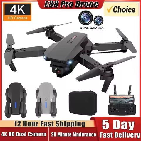 4K E88Pro drone with 1080P dual HD camera, foldable, WiFi FPV, RC helicopter for aerial photography and gifting 8 best sales sg906 - №4