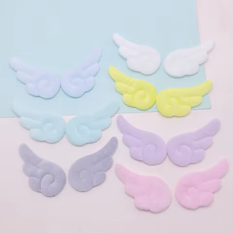 2Pcs double-sided plush angel wings diy accessories cake card cap socks clothing toy decoration materials 8 best sales angel accessories - №5